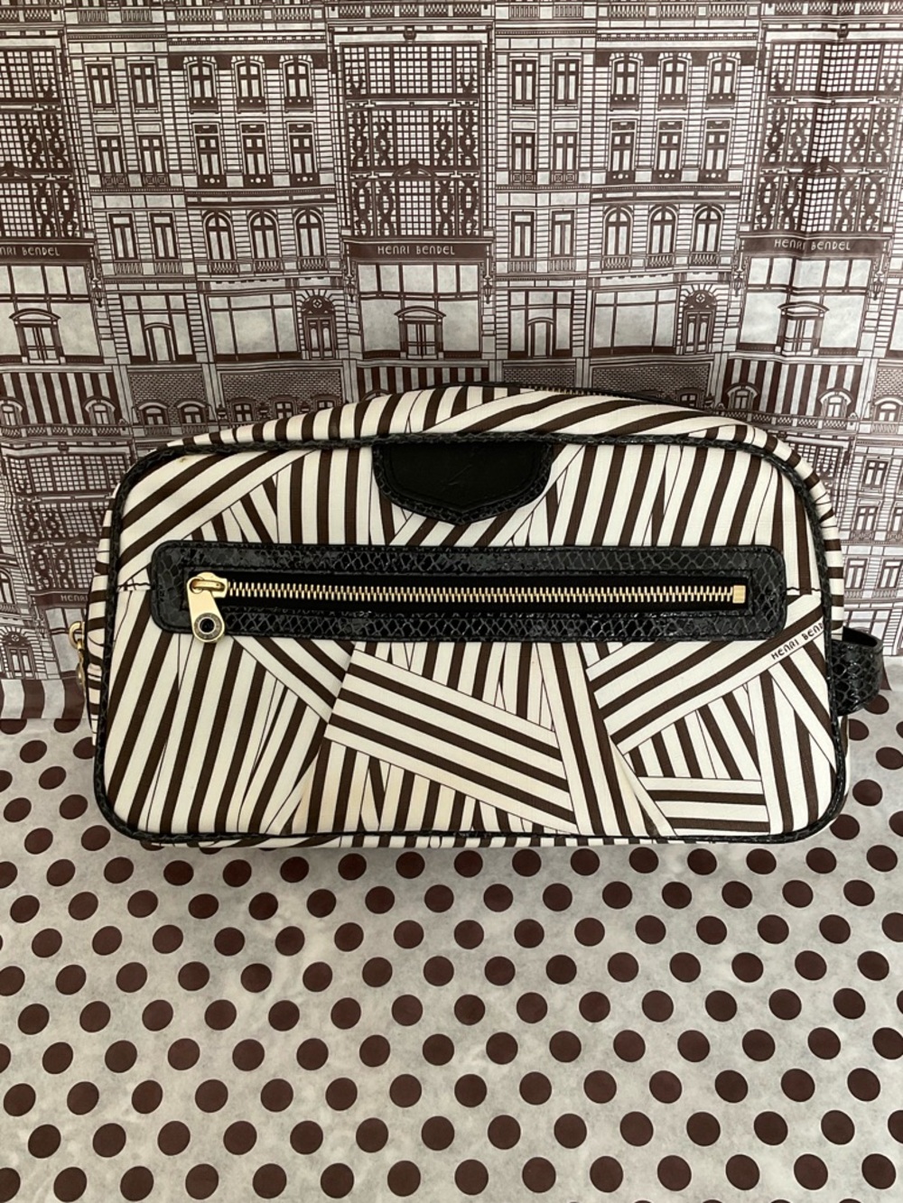 Henri Bendel Disturbed Pattern Cosmetics Travel Case